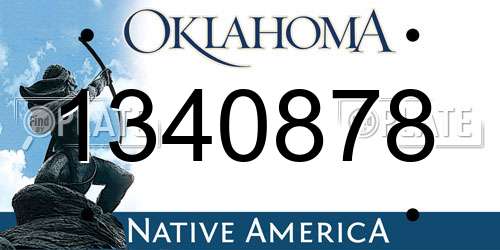 1340878 Oklahoma License Plate