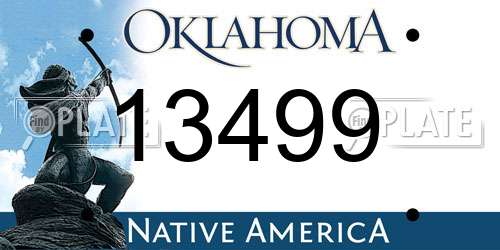 13499 Oklahoma License Plate