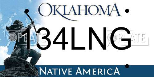 134LNG Oklahoma License Plate
