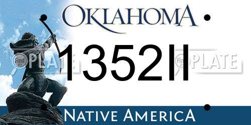 1352II Oklahoma License Plate
