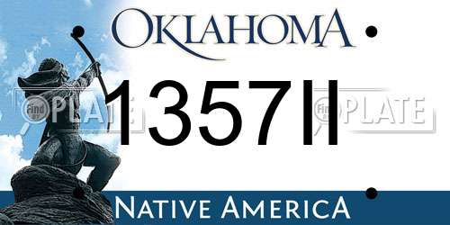 1357II Oklahoma License Plate