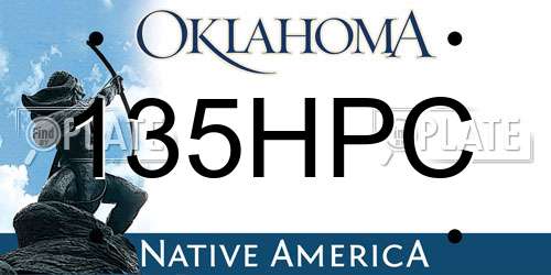135HPC Oklahoma License Plate