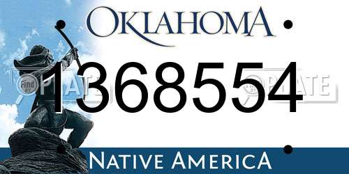 1368554 Oklahoma License Plate