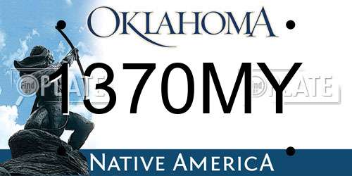 1370MY Oklahoma License Plate