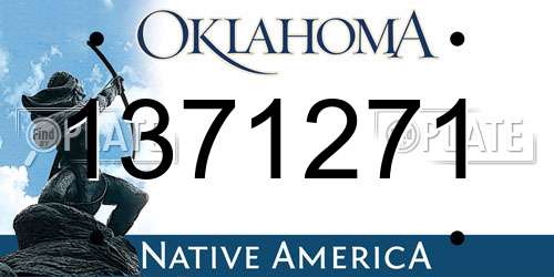 1371271 Oklahoma License Plate