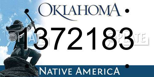 1372183 Oklahoma License Plate