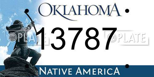 13787 Oklahoma License Plate