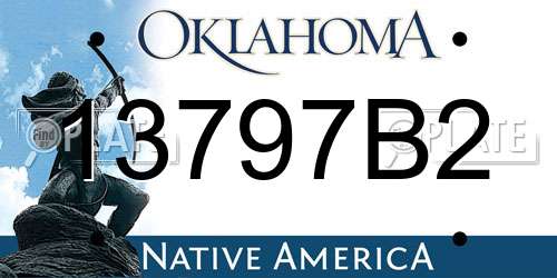 13797B2 Oklahoma License Plate