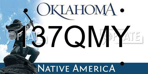 137QMY Oklahoma License Plate