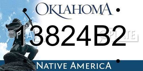 13824B2 Oklahoma License Plate