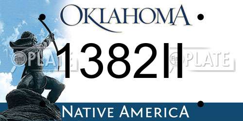1382II Oklahoma License Plate