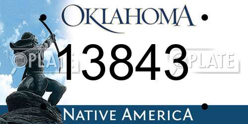 13843 Oklahoma License Plate