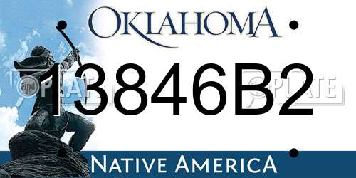 13846B2 Oklahoma License Plate