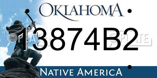 13874B2 Oklahoma License Plate