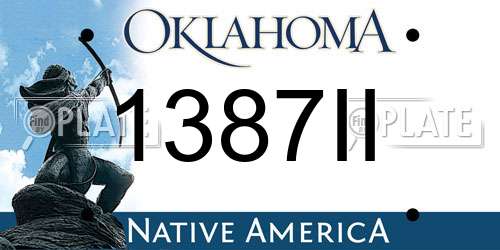 1387II Oklahoma License Plate