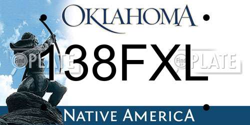 138FXL Oklahoma License Plate