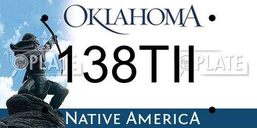 138TII Oklahoma License Plate