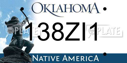 138ZI1 Oklahoma License Plate