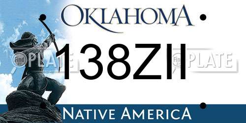 138ZII Oklahoma License Plate