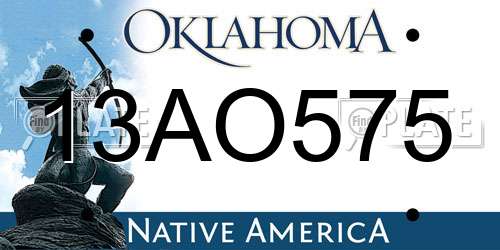 13AO575 Oklahoma License Plate