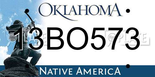 13BO573 Oklahoma License Plate