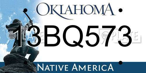 13BQ573 Oklahoma License Plate
