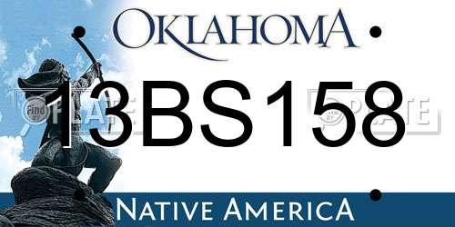13BS158 Oklahoma License Plate