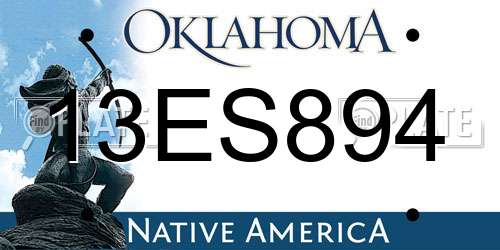 13ES894 Oklahoma License Plate