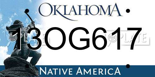 13OG617 Oklahoma License Plate