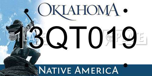 13QT019 Oklahoma License Plate