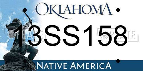 13SS158 Oklahoma License Plate