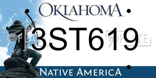13ST619 Oklahoma License Plate
