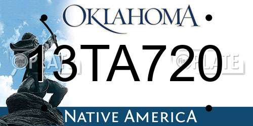 13TA720 Oklahoma License Plate