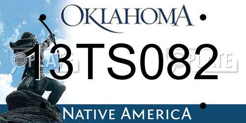 13TS082 Oklahoma License Plate