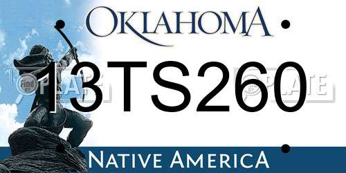 13TS260 Oklahoma License Plate
