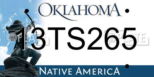 13TS265 Oklahoma License Plate