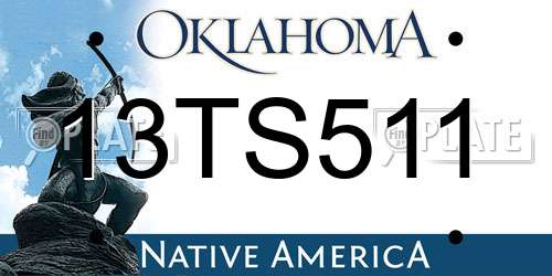 13TS511 Oklahoma License Plate