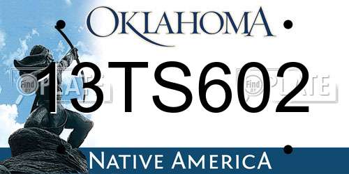 13TS602 Oklahoma License Plate