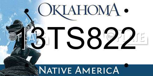 13TS822 Oklahoma License Plate