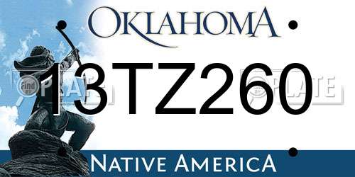 13TZ260 Oklahoma License Plate