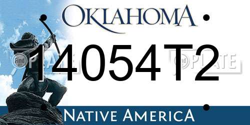 14054T2 Oklahoma License Plate