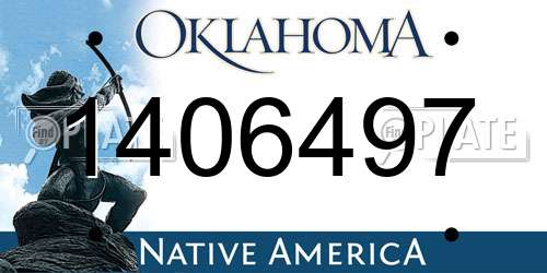 1406497 Oklahoma License Plate