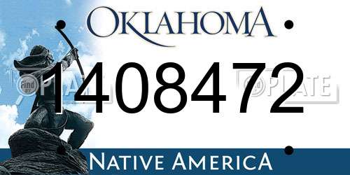 1408472 Oklahoma License Plate
