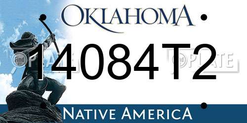 14084T2 Oklahoma License Plate