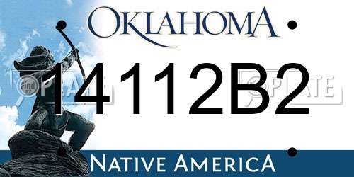 14112B2 Oklahoma License Plate
