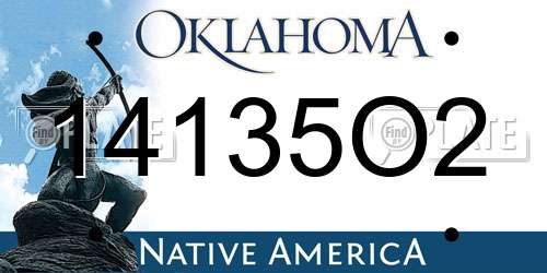 14135O2 Oklahoma License Plate