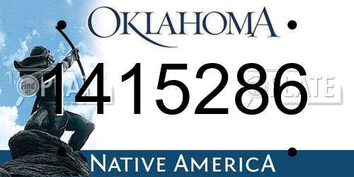 1415286 Oklahoma License Plate
