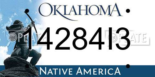14284I3 Oklahoma License Plate