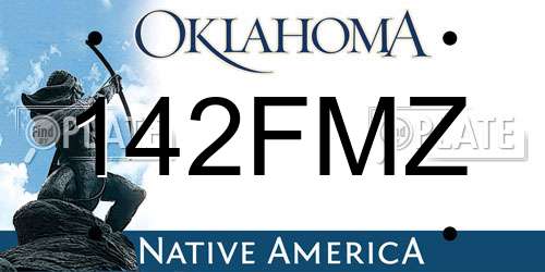 142FMZ Oklahoma License Plate