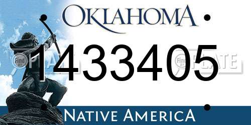 1433405 Oklahoma License Plate